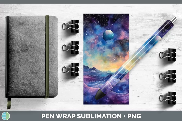 Galaxy Landscape Pen Wrap Sublimation Epoxy Pen Designs