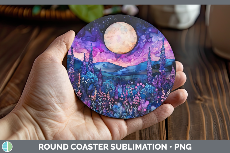 Galaxy Landscape Round Coaster Sublimation Coaster Designs