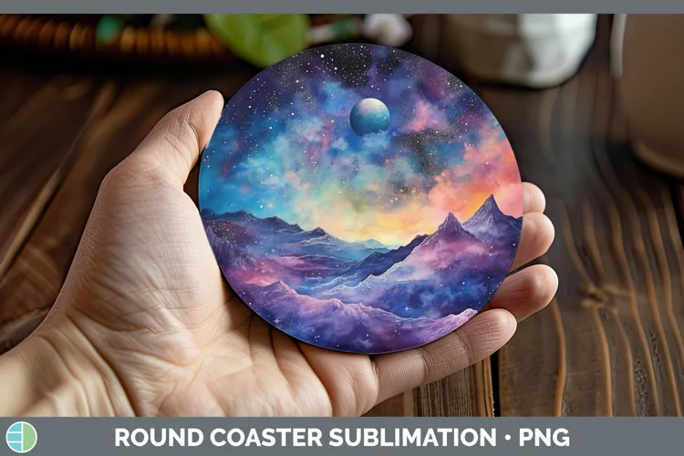 Galaxy Landscape Round Coaster Sublimation Coaster Designs