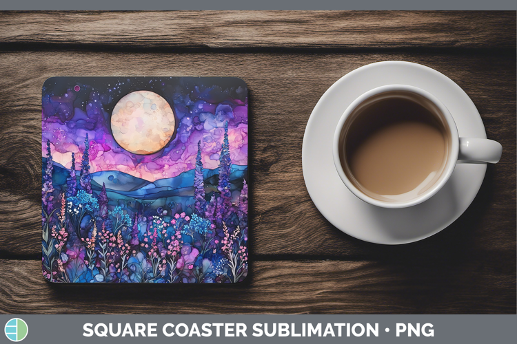 Galaxy Landscape Square Coaster Sublimation Coaster Designs