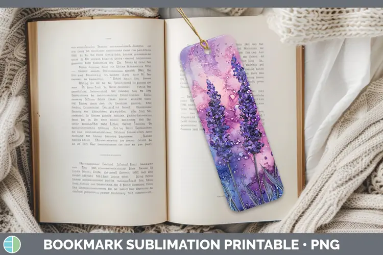 Galaxy Lavender Bookmark Sublimation Printable Designs
