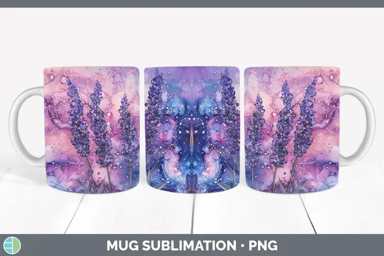 Galaxy Lavender Mug Wrap Sublimation Coffee Cup Designs