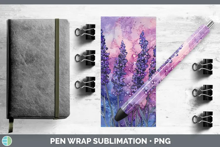 Galaxy Lavender Pen Wrap Sublimation Pen Designs