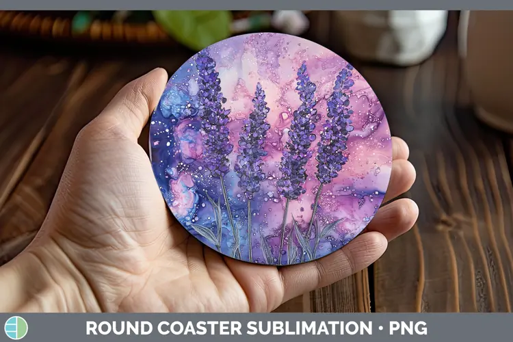 Galaxy Lavender Round Coaster Sublimation Coaster Designs