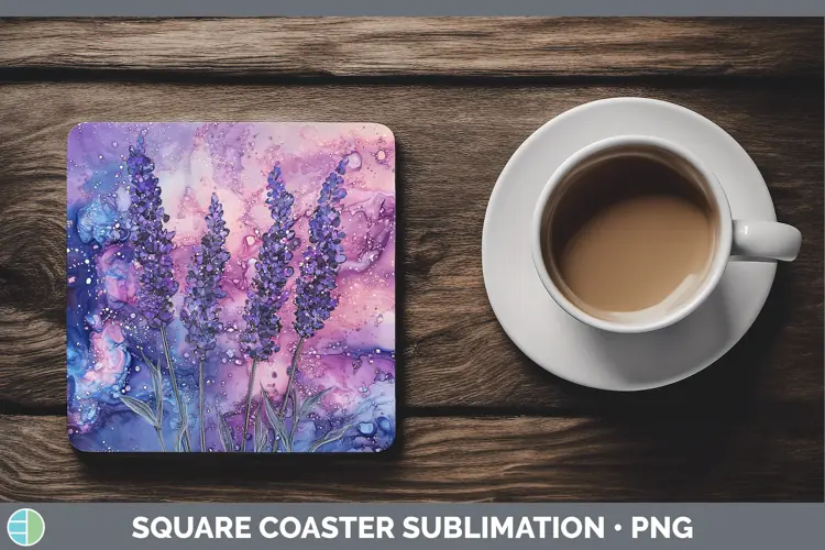 Galaxy Lavender Square Coaster Sublimation Coaster Designs