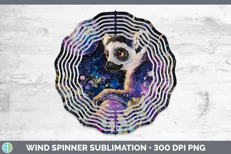 Galaxy Lemur Wind Spinner Sublimation Spinner Designs