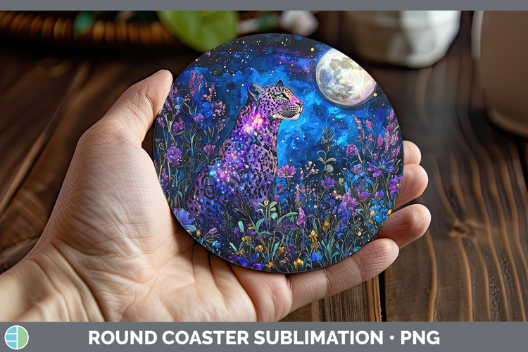 Galaxy Leopard Round Coaster Sublimation Coaster Designs