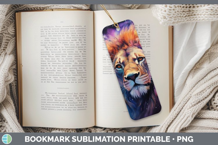 Galaxy Lion Bookmark Sublimation Printable Designs