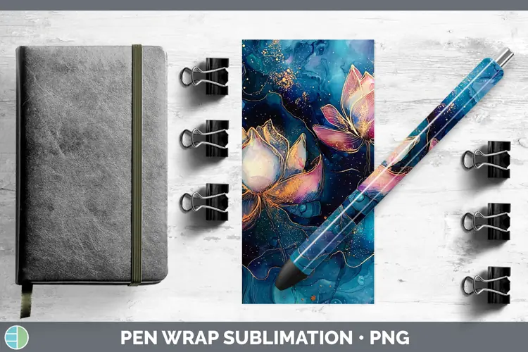 Galaxy Lotus Pen Wrap Sublimation Pen Designs