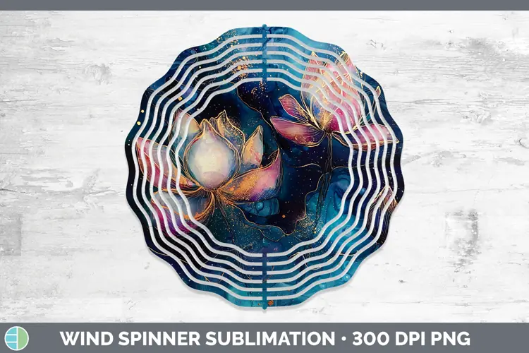Galaxy Lotus Wind Spinner Sublimation Spinner Designs