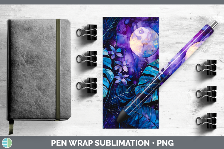 Galaxy Monstera Pen Wrap Sublimation Pen Designs