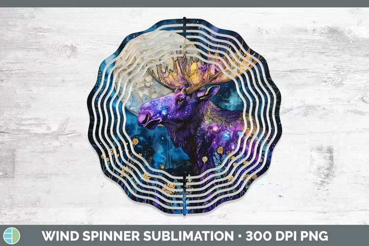 Galaxy Moose Wind Spinner Sublimation Spinner Designs