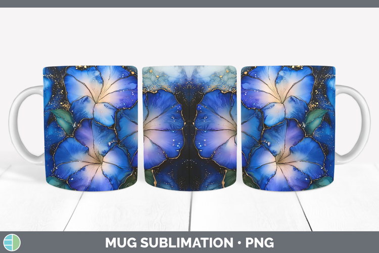 Galaxy Morning Glory Mug Wrap Sublimation Coffee Cup Designs