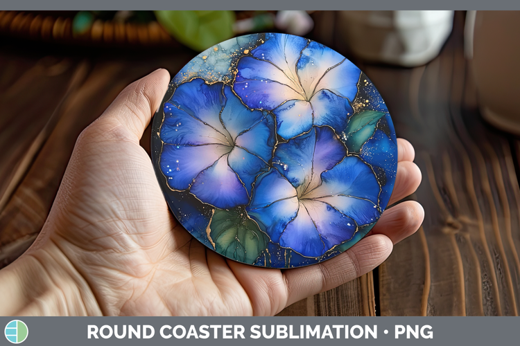 Galaxy Morning Glory Round Coaster Sublimation Coaster Desig