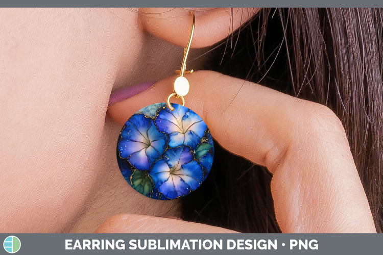 Galaxy Morning Glory Round Earrings Sublimation Earrings Des
