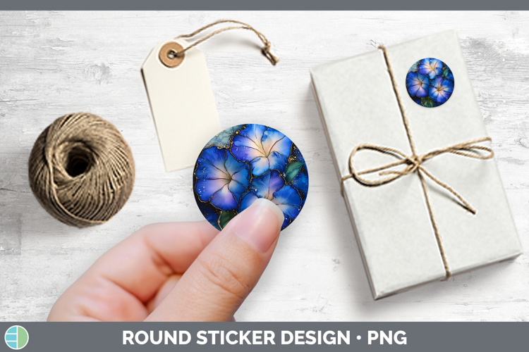 Galaxy Morning Glory Stickers | Round Labels Designs