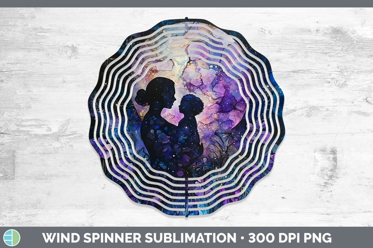 Galaxy Mother Child Wind Spinner Sublimation Spinner Designs