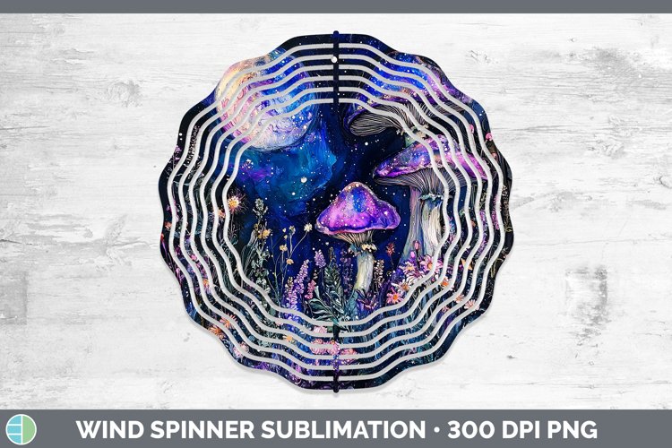 Galaxy Mushroom Wind Spinner Sublimation Spinner Designs