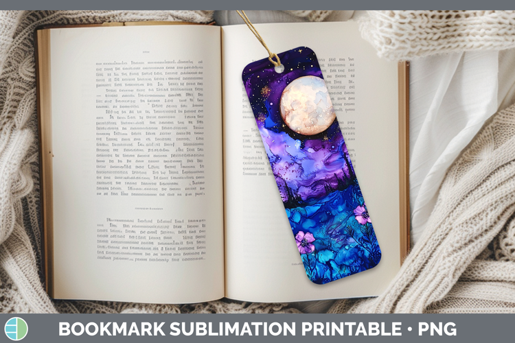 Galaxy Northern Lights Bookmark Sublimation Printable Design