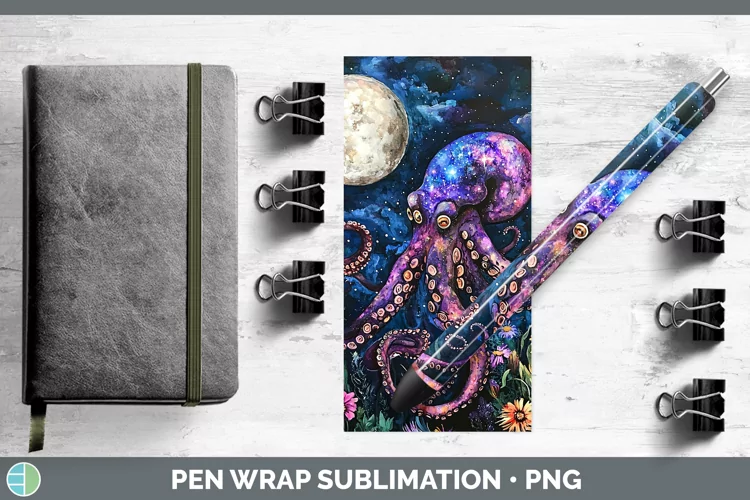 Galaxy Octopus Pen Wrap Sublimation Pen Designs
