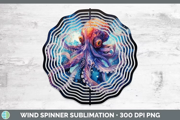 Galaxy Octopus Wind Spinner Sublimation Spinner Designs