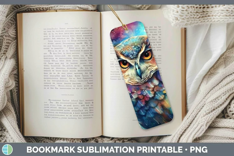 Galaxy Owl Bookmark Sublimation Printable Designs