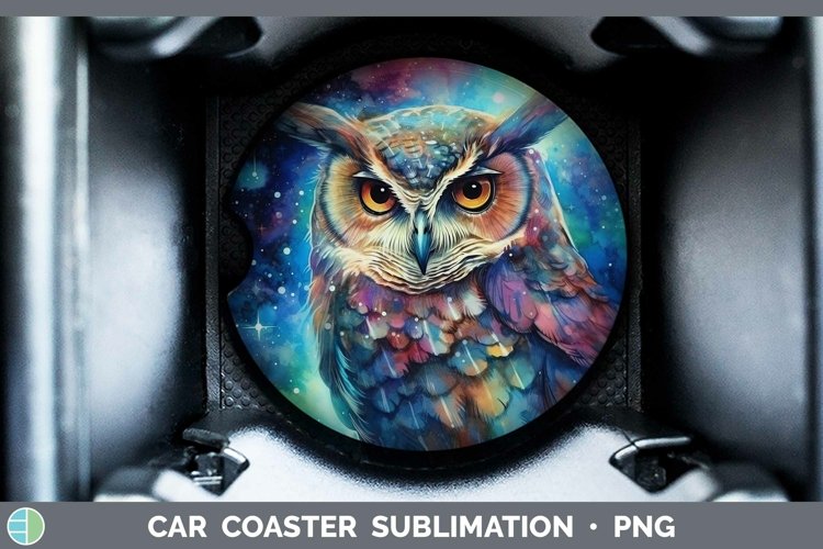 Galaxy Owl Car Coaster Sublimation Coaster Designs