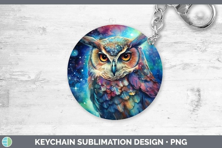 Galaxy Owl Keychain Sublimation Keyring Designs