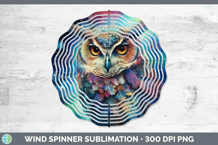Galaxy Owl Wind Spinner Sublimation Spinner Designs