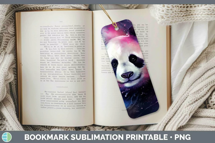 Galaxy Panda Bookmark Sublimation Printable Designs