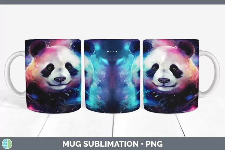 Galaxy Panda Mug Wrap Sublimation Coffee Cup Designs