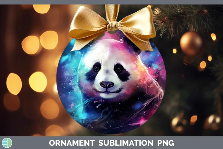 Galaxy Panda Ornament Sublimation Bauble Designs
