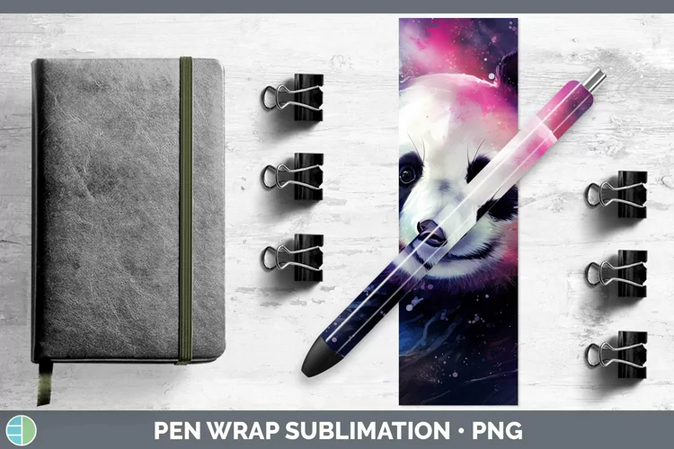Galaxy Panda Pen Wrap Sublimation Epoxy Pen Designs
