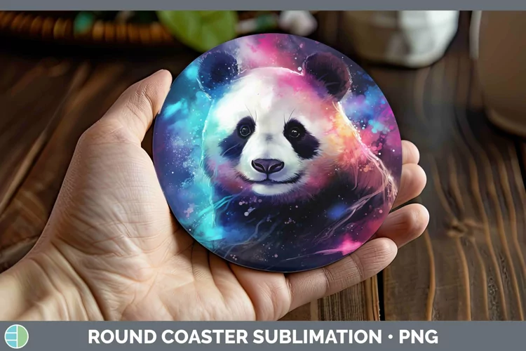 Galaxy Panda Round Coaster Sublimation Coaster Designs