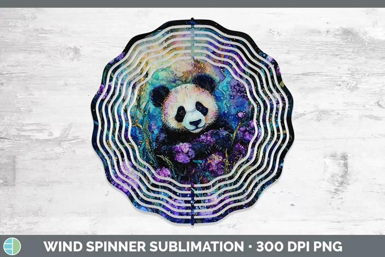 Galaxy Panda Wind Spinner Sublimation Spinner Designs