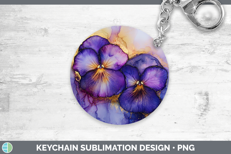 Galaxy Pansy Keychain Sublimation Keyring Designs