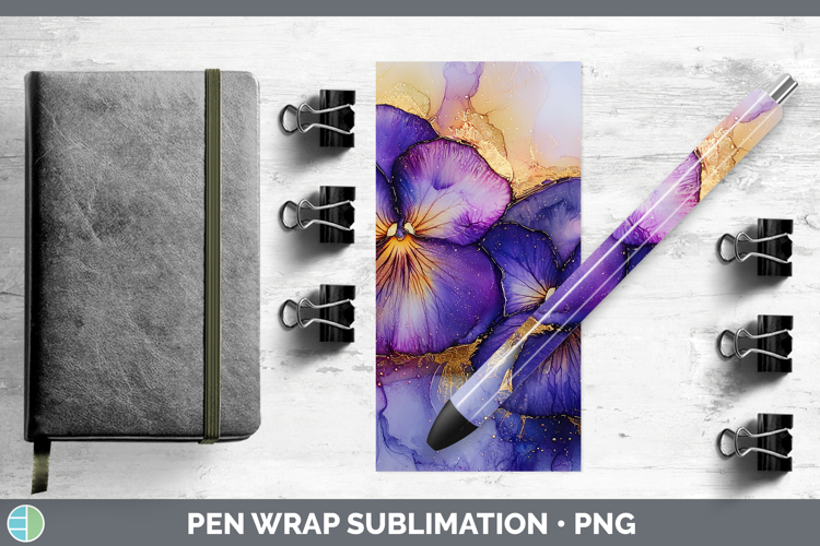 Galaxy Pansy Pen Wrap Sublimation Pen Designs