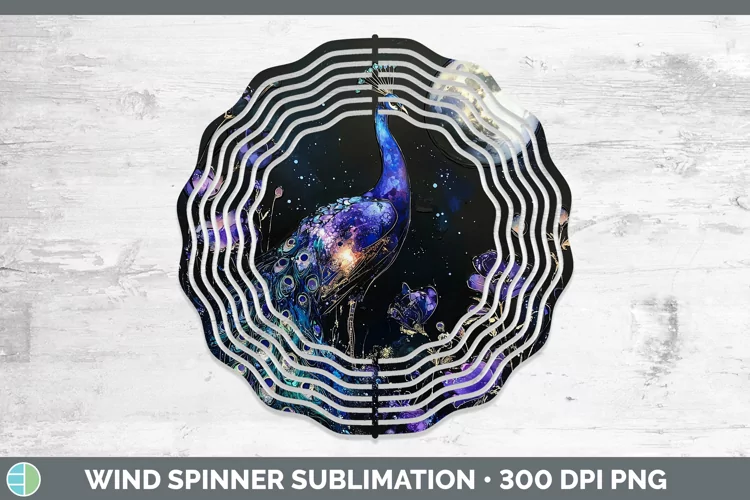 Galaxy Peacock Wind Spinner Sublimation Spinner Designs