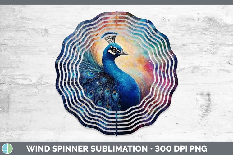 Galaxy Peacock Wind Spinner Sublimation Spinner Designs
