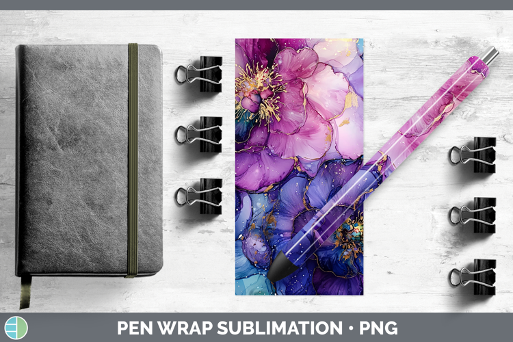 Galaxy Peony Pen Wrap Sublimation Pen Designs