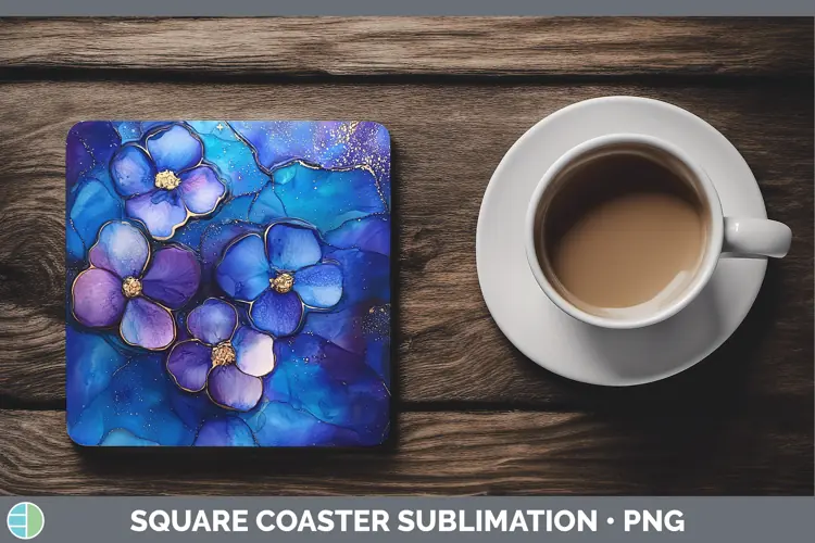 Galaxy Periwinkle Square Coaster Sublimation Coaster Designs