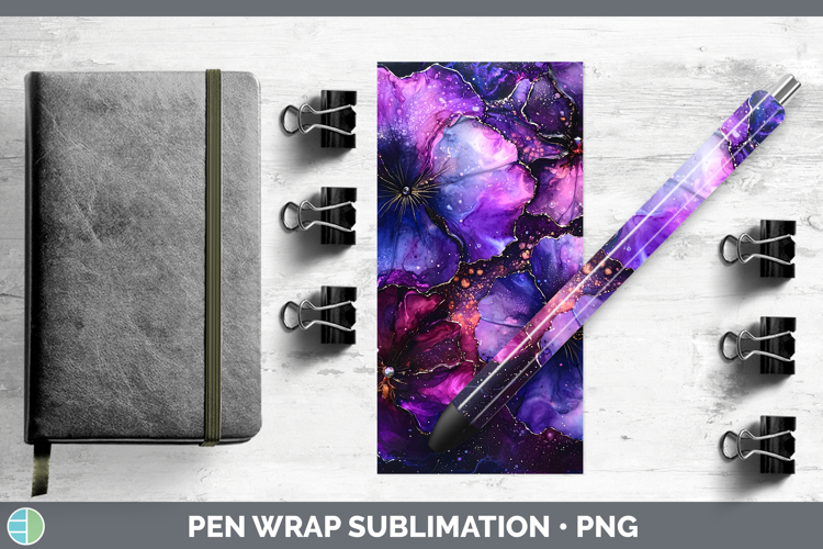Galaxy Petunia Pen Wrap Sublimation Pen Designs