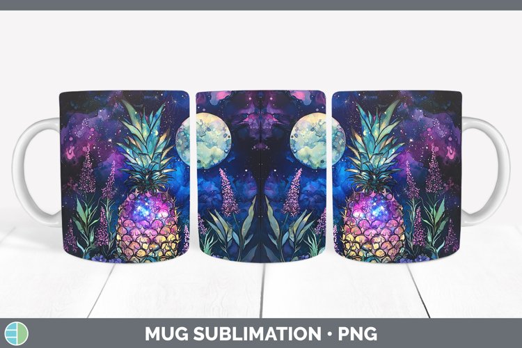 Galaxy Pineapple Mug Wrap Sublimation Coffee Cup Designs