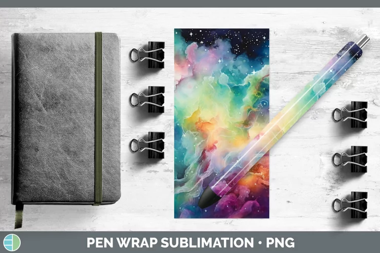 Galaxy Rainbow Pen Wrap Sublimation Epoxy Pen Designs