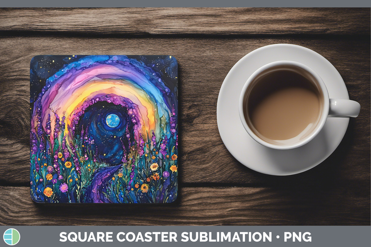 Galaxy Rainbow Square Coaster Sublimation Coaster Designs