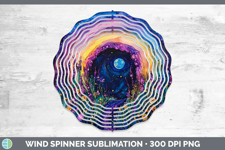 Galaxy Rainbow Wind Spinner Sublimation Spinner Designs