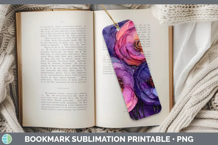 Galaxy Ranunculus Bookmark Sublimation Printable Designs