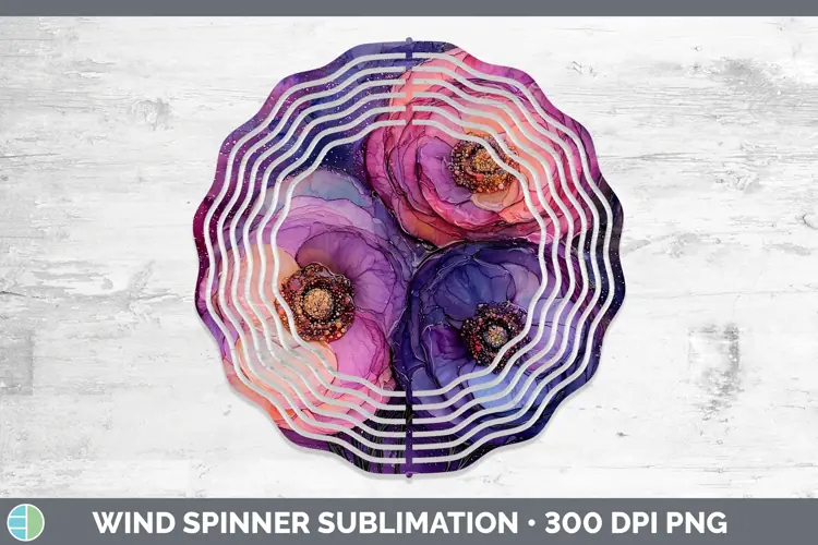 Galaxy Ranunculus Wind Spinner Sublimation Spinner Designs
