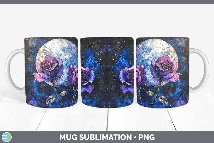 Galaxy Rose Mug Wrap Sublimation Coffee Cup Designs