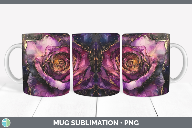 Galaxy Rose Mug Wrap Sublimation Coffee Cup Designs